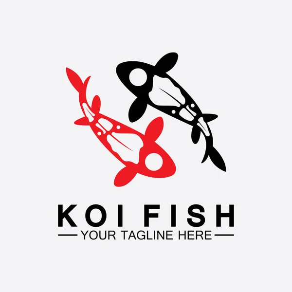 ปแบบการออกแบบโลโก ปลา Koi — ภาพเวกเตอร์สต็อก
