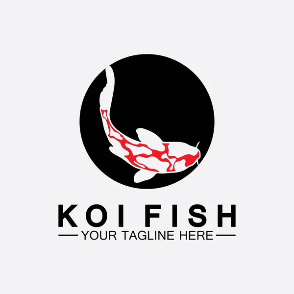 Koi Vis Logo Ontwerp Vector Template — Stockvector