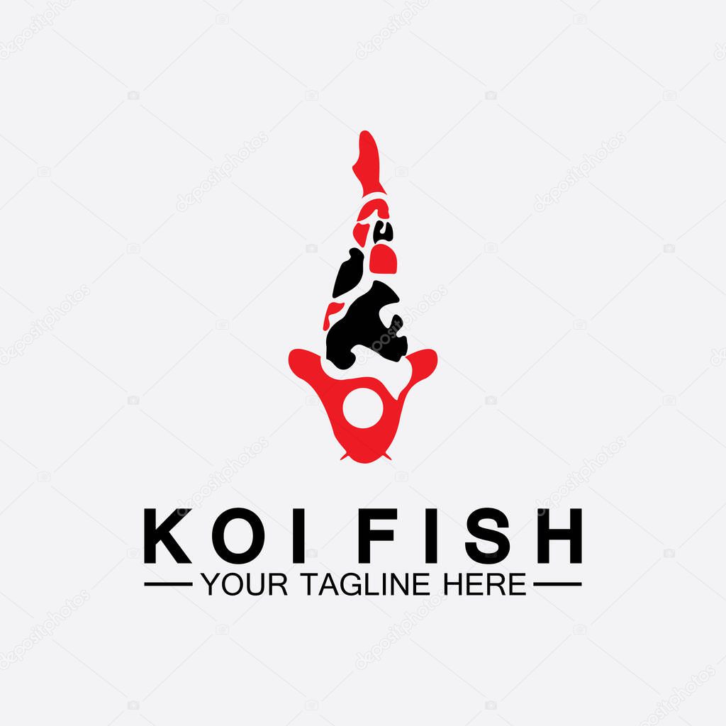 Koi Fish Logo Design Vector Template