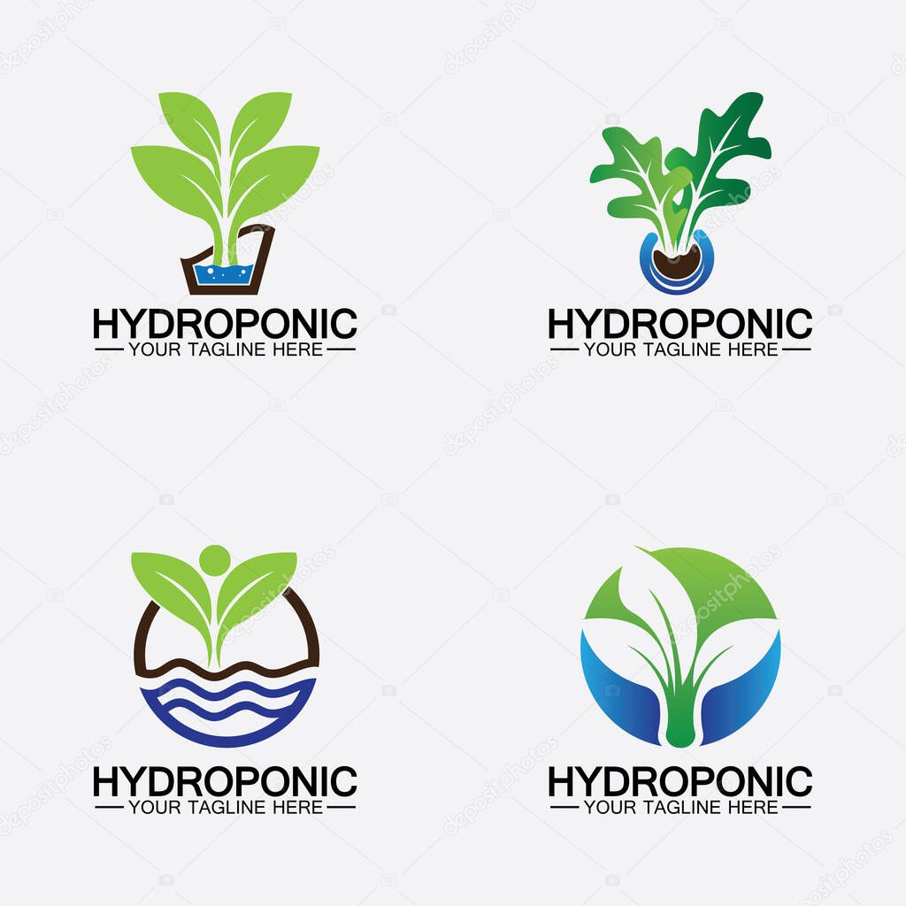 Hydroponic logo vector icon illustration design