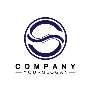 S Çemberi logo vektör tasarım şablonu