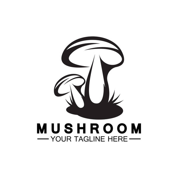 Mushroom Logo Vector Simple & Modern or Agriculture Organic Food Design Template