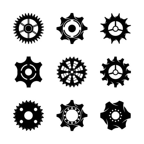 Векторний Набір Піктограм Передач Колекція Ілюстрацій Годинників Символ Механіки — стоковий вектор