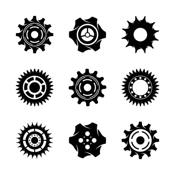 Ensemble Vectoriel Icône Engrenage Horlogerie Illustration Signe Collection Symbole Mécanique — Image vectorielle