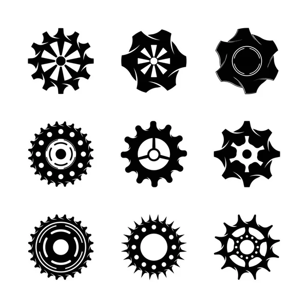 Ensemble Vectoriel Icône Engrenage Horlogerie Illustration Signe Collection Symbole Mécanique — Image vectorielle