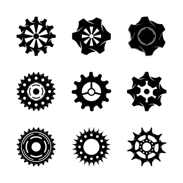 Conjunto Vetor Ícone Engrenagem Relógio Ilustração Sinal Coleção Símbolo Mecânico —  Vetores de Stock