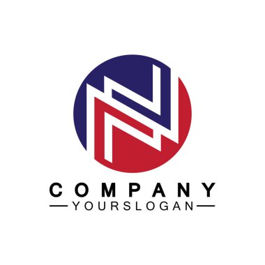 Harf N Çember Konsept Logo Vektörü Tasarım Şablonu