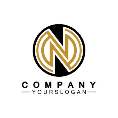 Harf N Çember Konsept Logo Vektörü Tasarım Şablonu