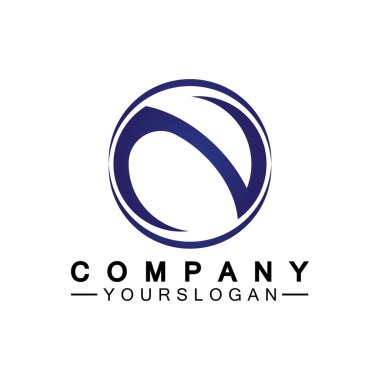 Harf N Çember Konsept Logo Vektörü Tasarım Şablonu