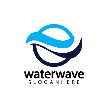 su dalgası logo tasarım şablonu