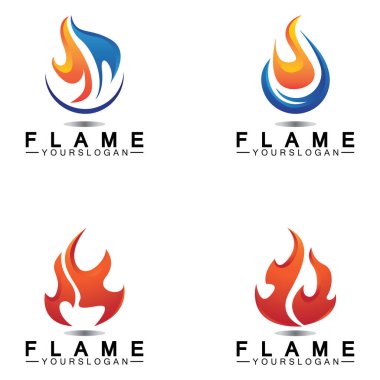 ateş alev logosu vektör tasarım şablonu