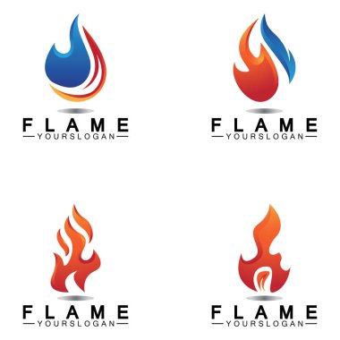 ateş alev logosu vektör tasarım şablonu