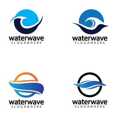 su dalgası logo tasarım şablonu