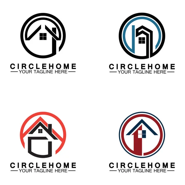 Home Cerchio Concetto Logo Simbolo Vettore Illustrazione Design — Vettoriale Stock