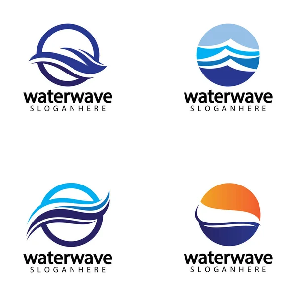 Wasserwelle Logo Design Vorlage — Stockvektor