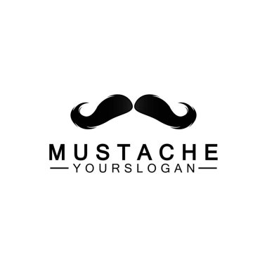 Bıyık Vektörü simgesi logo tasarım şablonu 