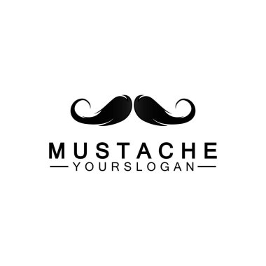 Bıyık Vektörü simgesi logo tasarım şablonu 