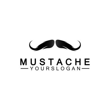 Bıyık Vektörü simgesi logo tasarım şablonu 