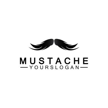 Bıyık Vektörü simgesi logo tasarım şablonu 