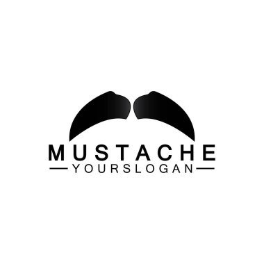 Bıyık Vektörü simgesi logo tasarım şablonu 