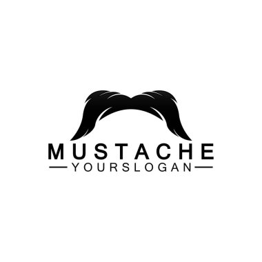 Bıyık Vektörü simgesi logo tasarım şablonu 