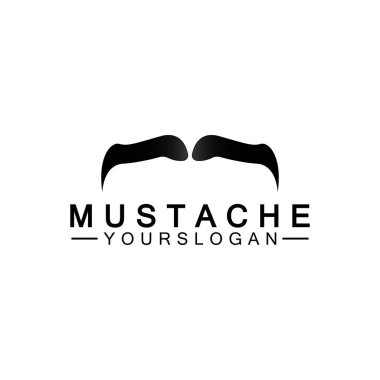 Bıyık Vektörü simgesi logo tasarım şablonu 