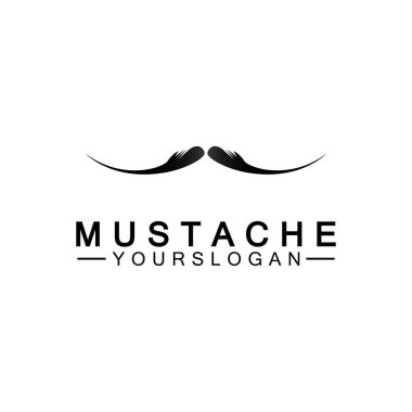 Bıyık Vektörü simgesi logo tasarım şablonu 