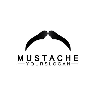 Bıyık Vektörü simgesi logo tasarım şablonu 