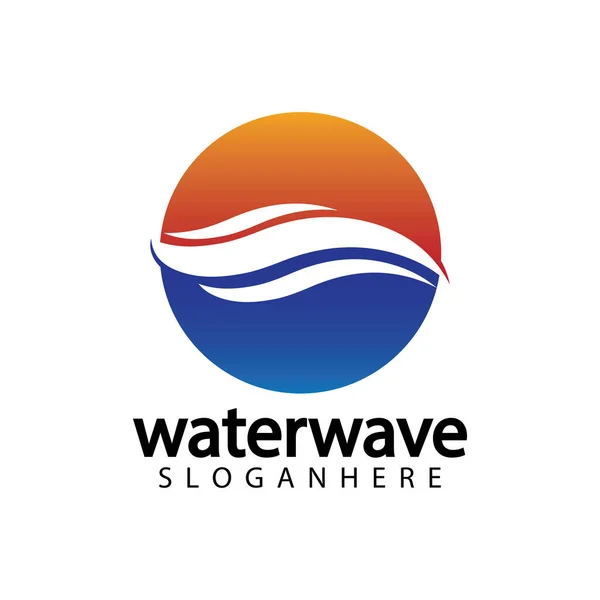 Water Wave Logo Design Template — Stock Vector