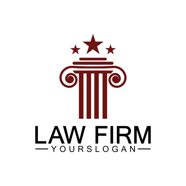 Law Firm Pillar Logo Template Vector — Stock Vector