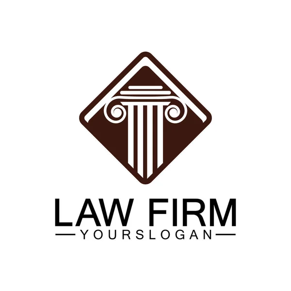 Law Firm Pillar Logo Template Vector — Stock Vector