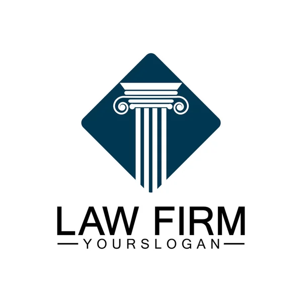 Law Firm Pillar Logo Template Vector — Stock Vector
