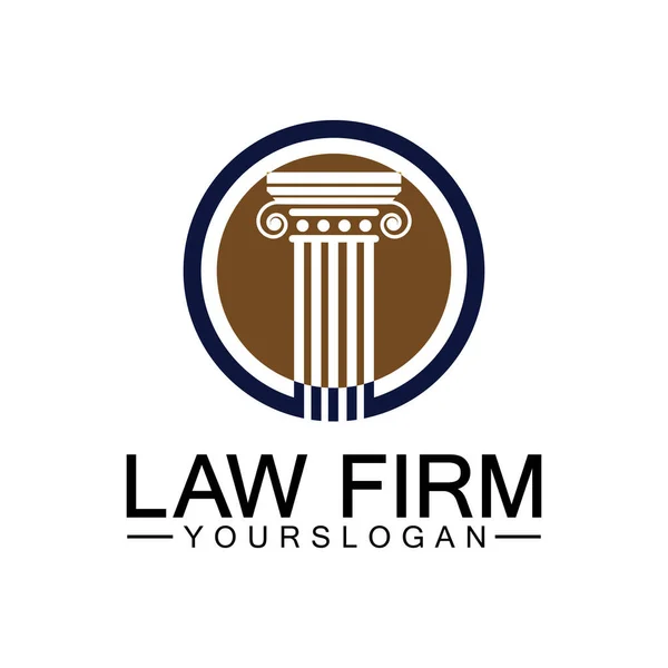 Law Firm Pillar Logo Template Vector — Stock Vector