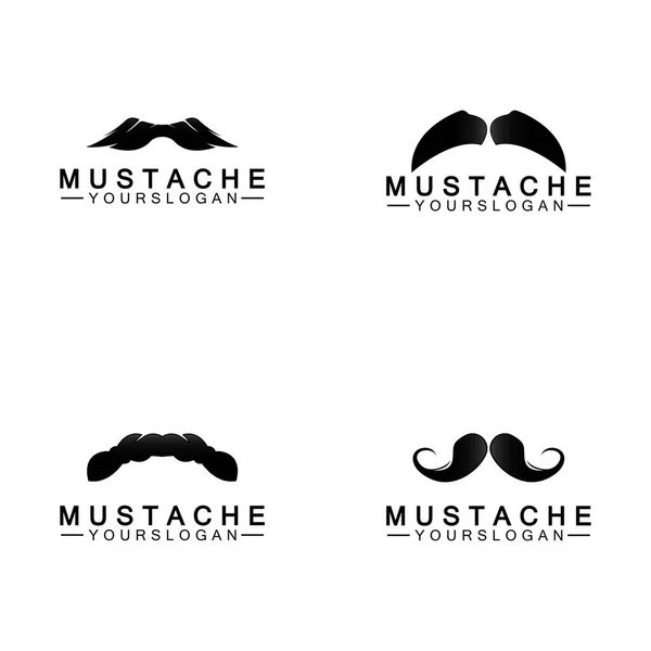 Modèle Conception Logo Icône Moustache Vecteur — Image vectorielle