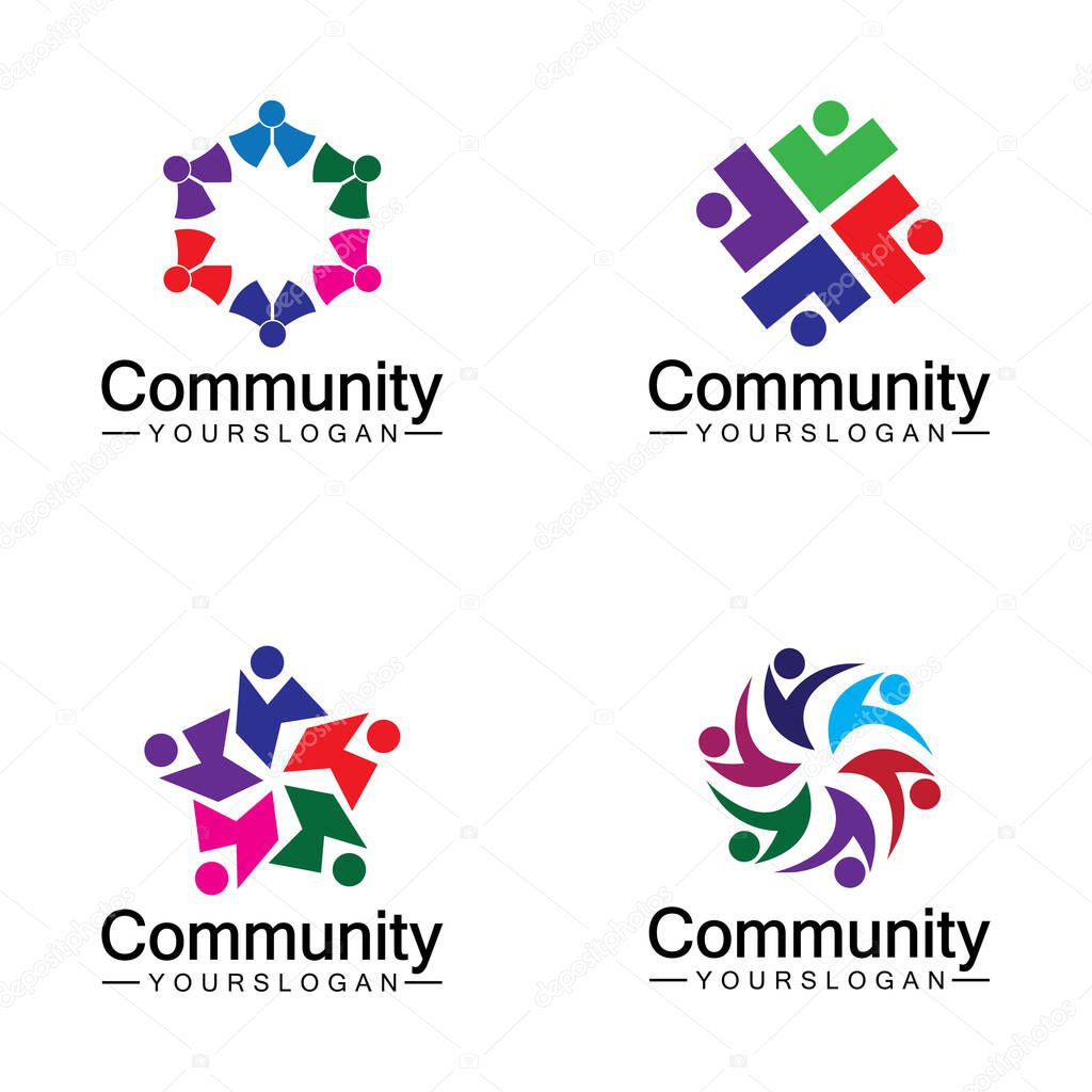 Community Logo Design Template for Teams or Groups.network and social icon design