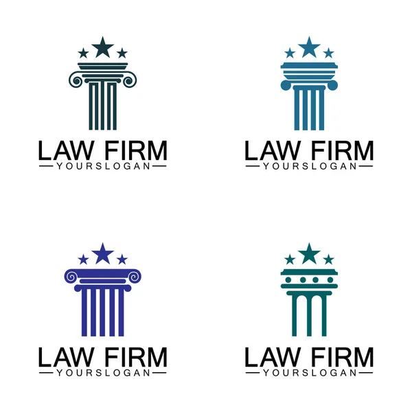 Law Firm Pillar Logo Template Vector — Stock Vector