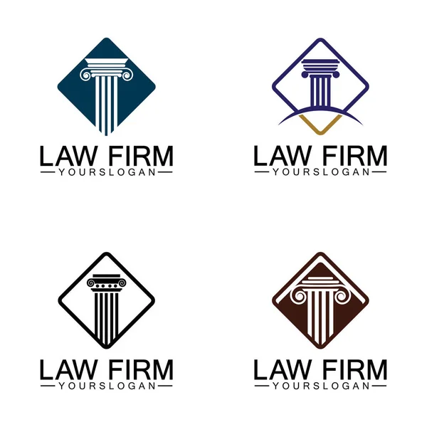 Law Firm Pillar Logo Template Vector — Stock Vector