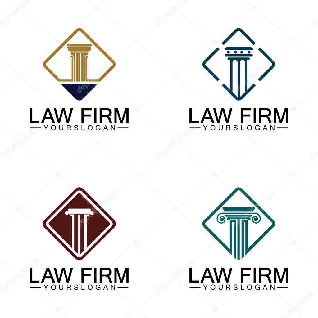 Law Firm Pillar Logo Template-Vector