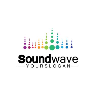 Ses dalgası logosu ve sembol vektörü