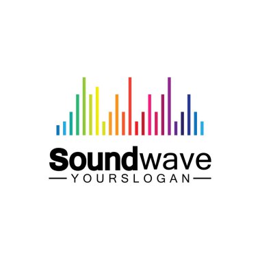 Ses dalgası logosu ve sembol vektörü