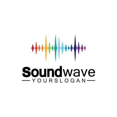 Ses dalgası logosu ve sembol vektörü