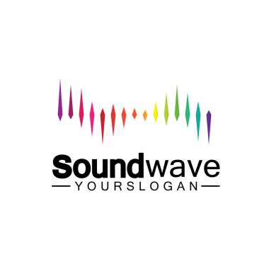 Ses dalgası logosu ve sembol vektörü