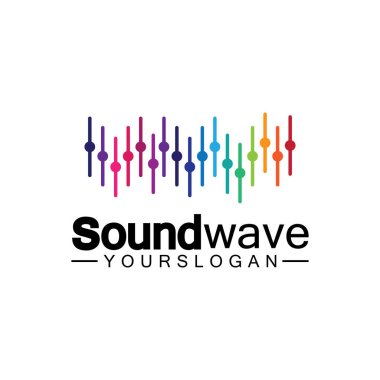 Ses dalgası logosu ve sembol vektörü