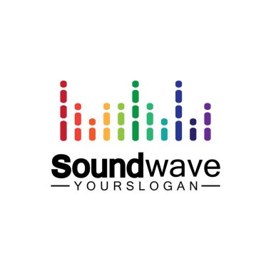 Ses dalgası logosu ve sembol vektörü