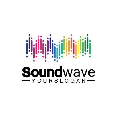 Ses dalgası logosu ve sembol vektörü