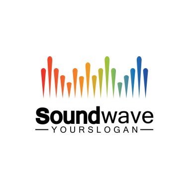 Ses dalgası logosu ve sembol vektörü
