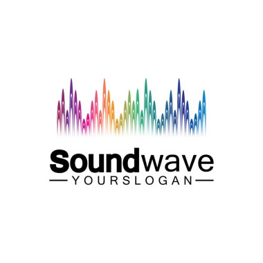 Ses dalgası logosu ve sembol vektörü