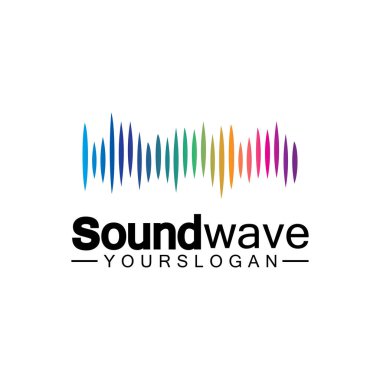 Ses dalgası logosu ve sembol vektörü