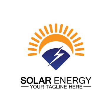 Güneş enerjisi logo tasarım vektör şablonu