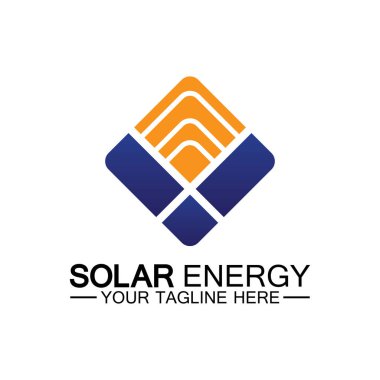 Güneş enerjisi logo tasarım vektör şablonu